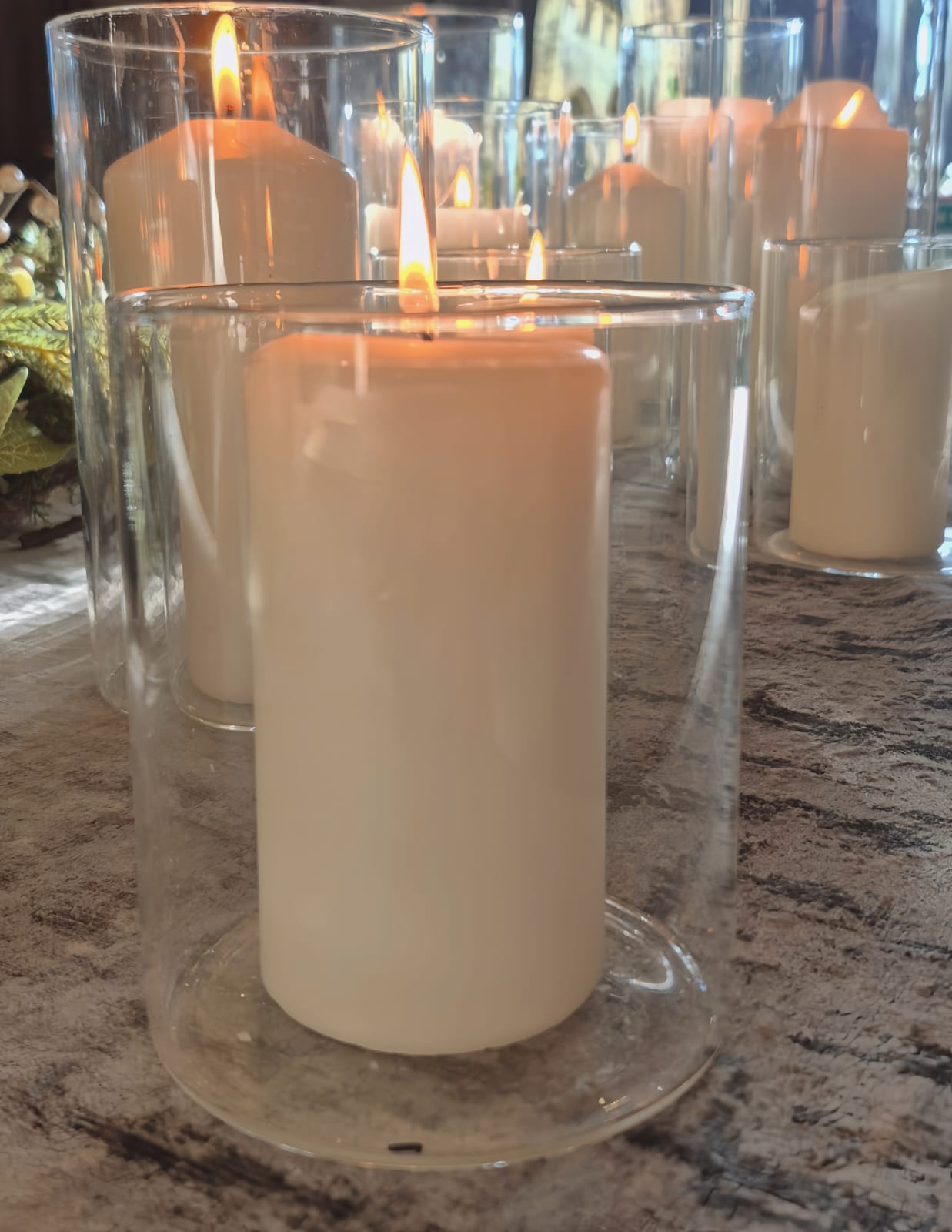 Romantic candle tablescape wedding decor